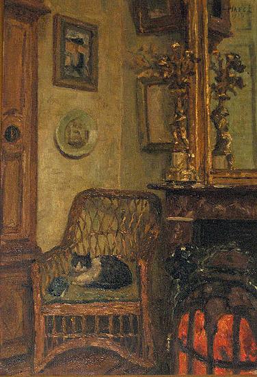 Georges Jansoone Interior with sleeping cat oil painting picture